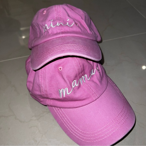 Matching Pink Baseball Caps Embroidered Mama & Mini - Picture 5 of 9